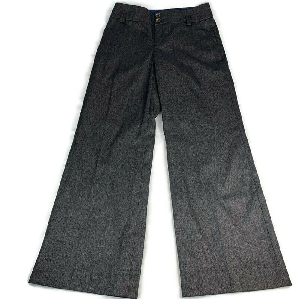 Elevenses Wide Leg Pants Chevron Metallic Lined